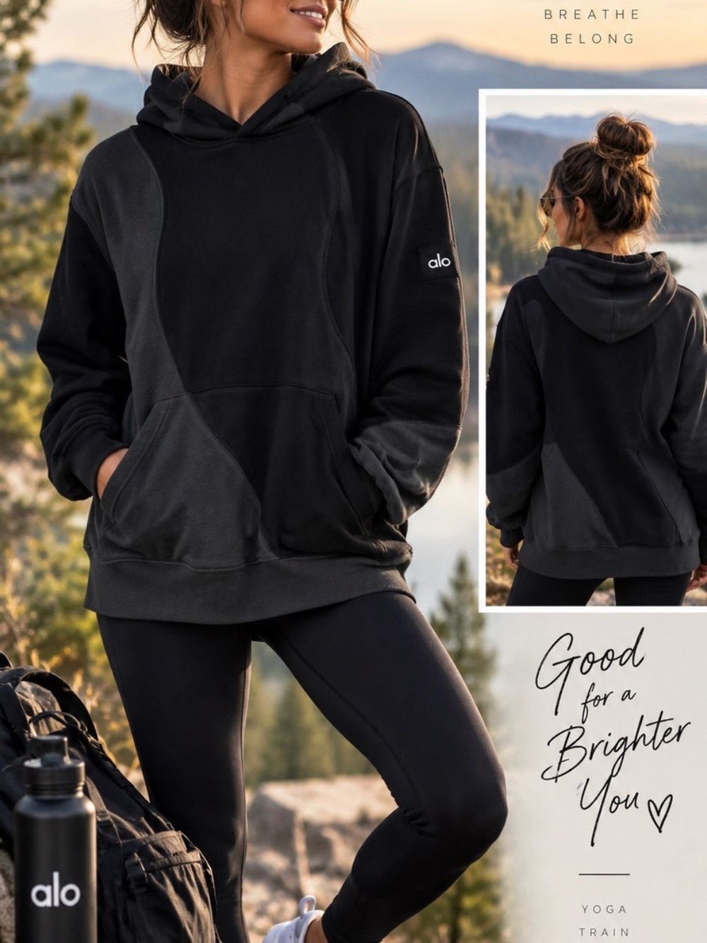 ALO Making The Waxes Black Hooded Sweatshirt